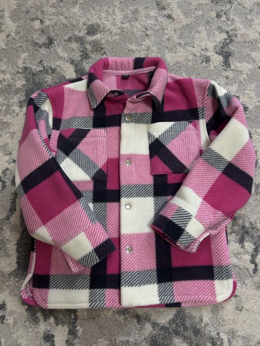 Рубашка тепла флісова, рубашка в клітинку для дівчинки