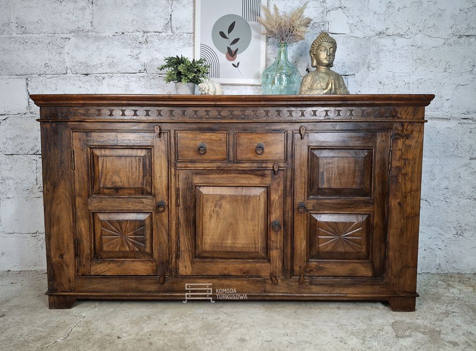 Komoda kolonialna PALISANDER INDYJSKI, lite drewno, vintage