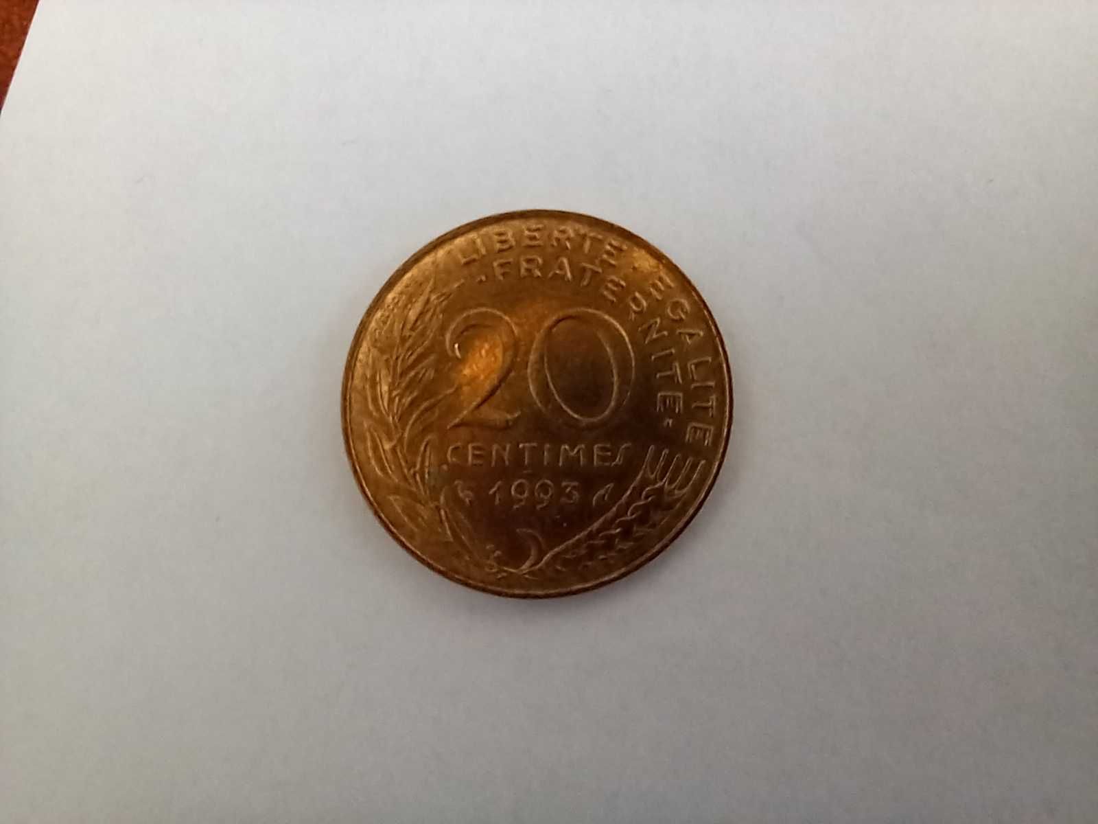 Moneta Francja - 20 centymów 1993 /9/