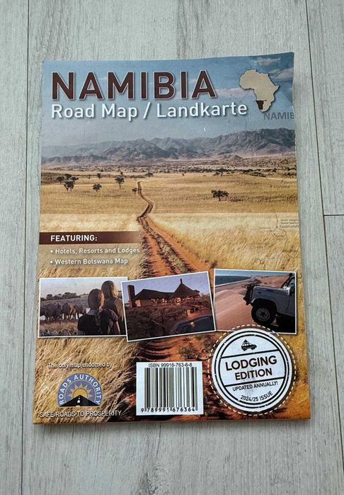 NOWA mapa Namibia Botswana 2025 rok hotele camps atrakcje