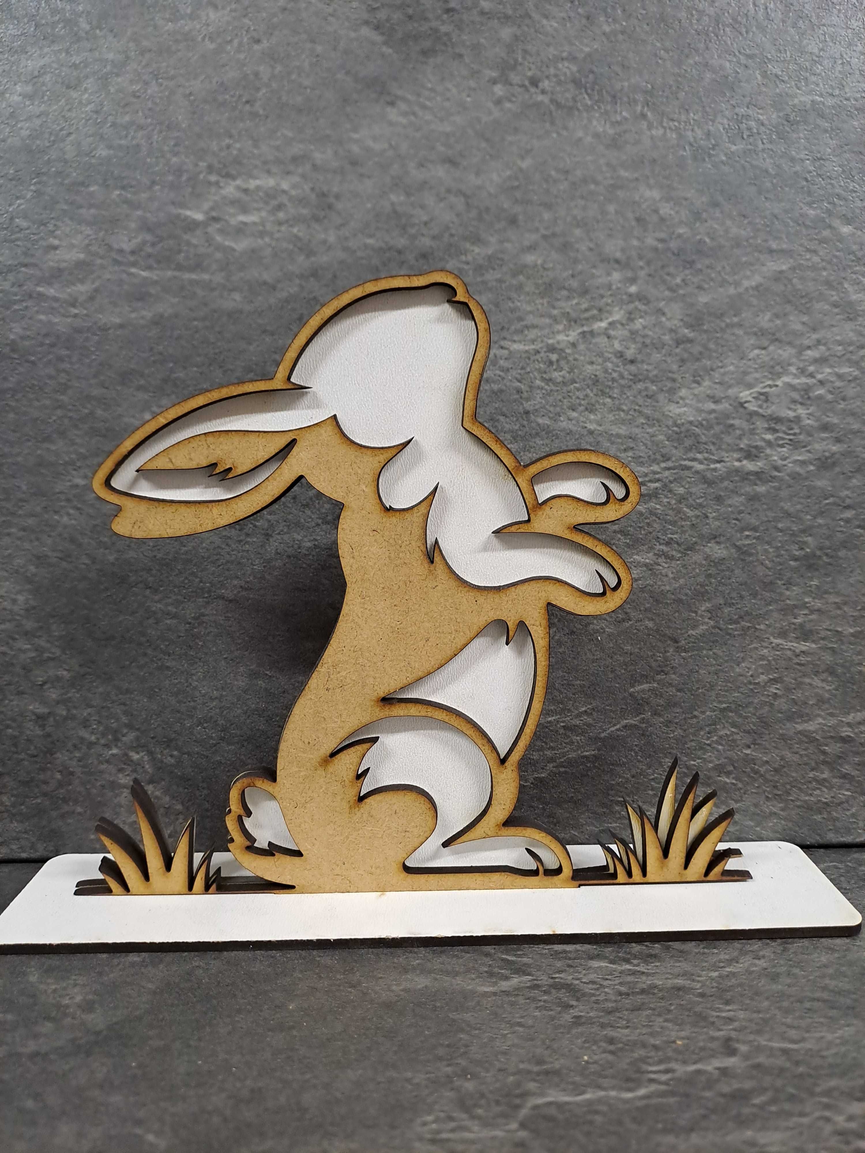 Króliczek Wielkanocny figurka 3D HDF Ozdoba 30x20cm