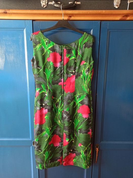 Sukienka w kwiaty Vintage princeska klasyczny krój