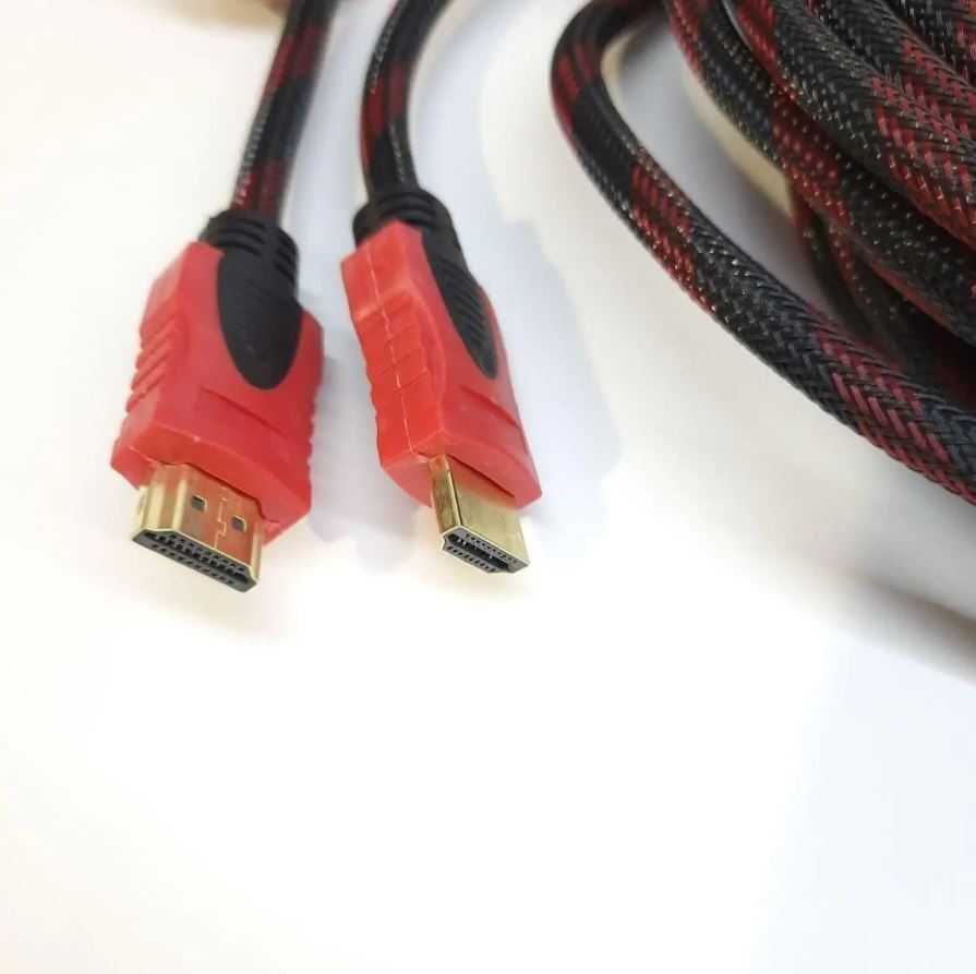 Кабель HDMI HDMI 10 метров v1,4 черно красный, прочная оплетка