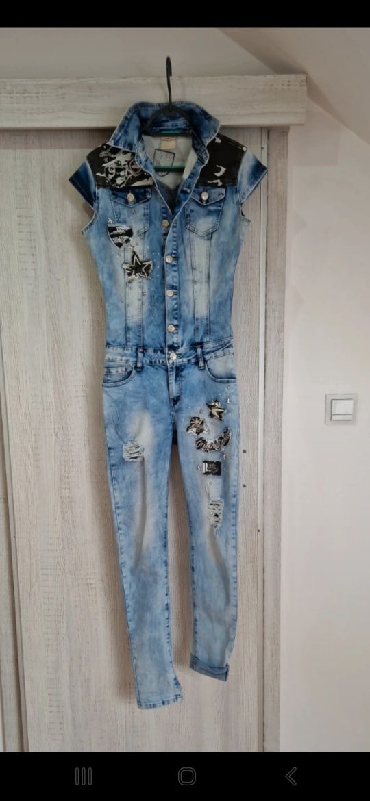 Kombinezon jeansowy damski