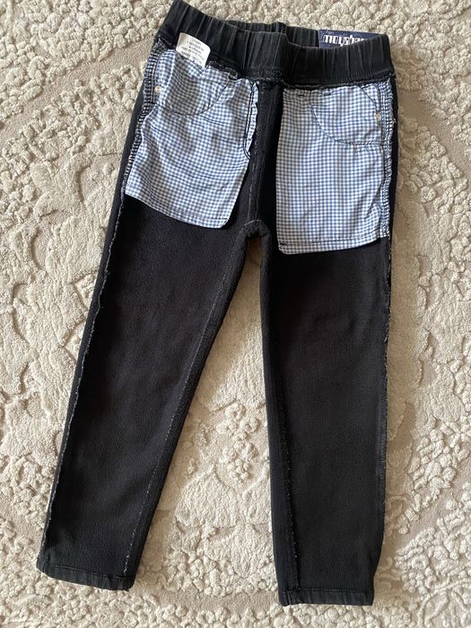 Дитячі зимові чорні джинси на хлопчика/мальчика/фліс 98-128