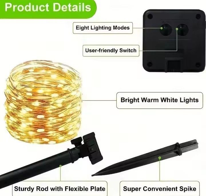 Ledowe oświetlenie solarne 15 m