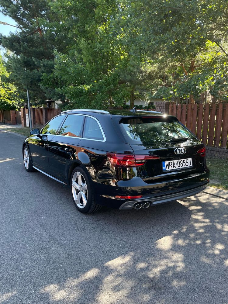 Piękne Audi A4 B9, S-line x 3, 2.0 TDI 190KM Kombi, Automat, Quattro