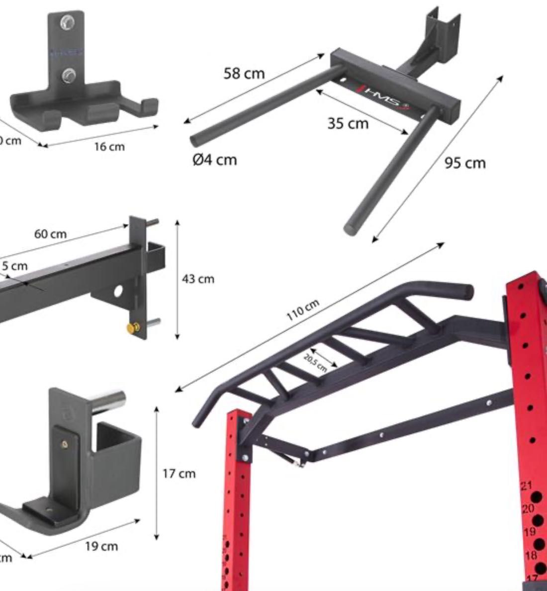 HMS Zestaw treningowy WALL RIG z ławką i akcesoriami składany NOWY!