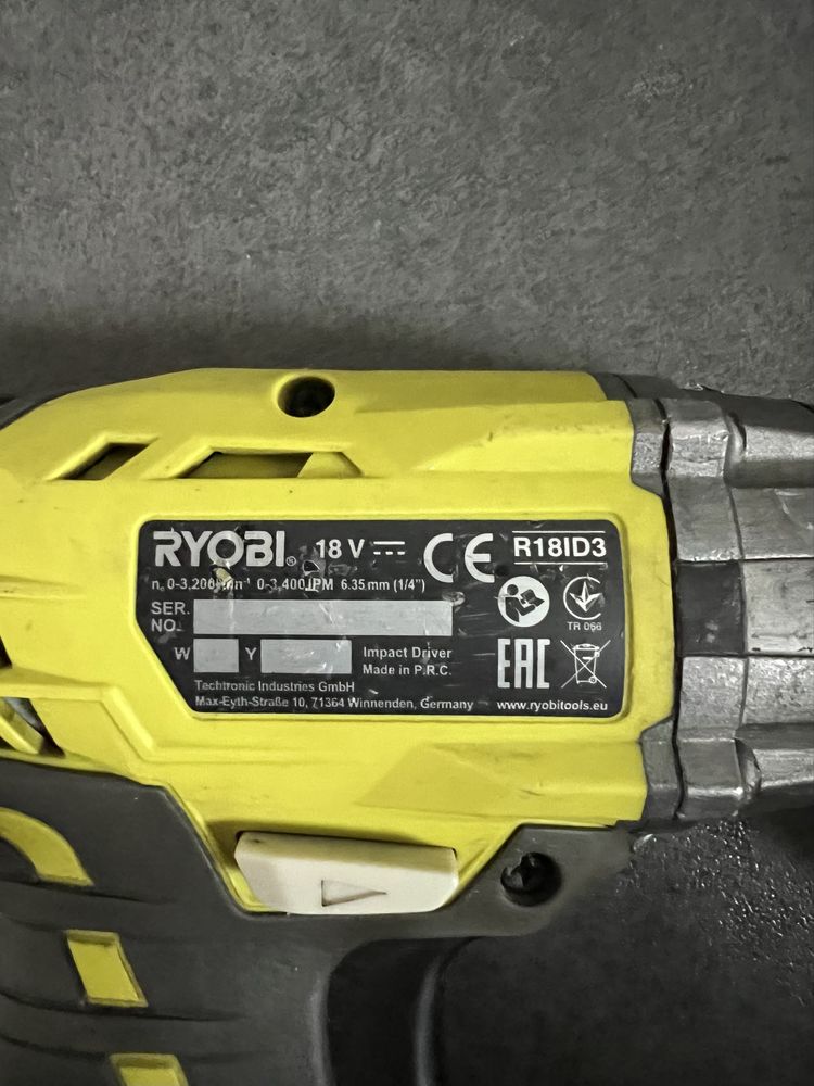 Акум. Ударний шуруповерт +імпакт Ryobi RPD18X, R18ID3