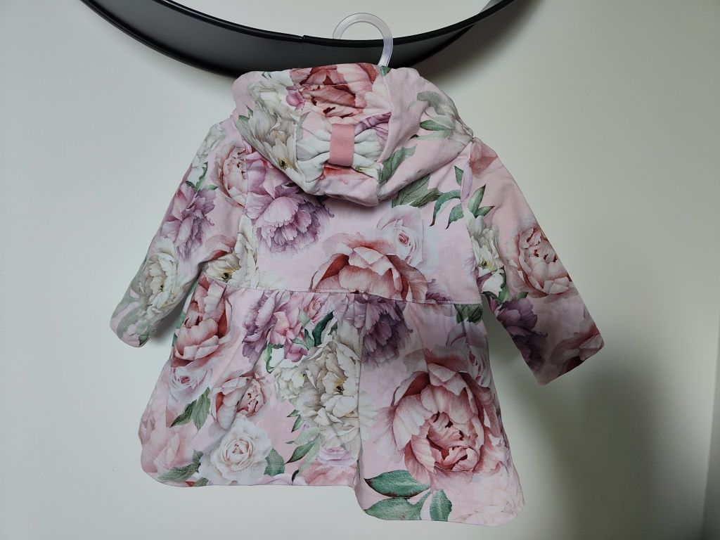 Bluza niemowlęca z kapturem kolorowe kwiaty 62