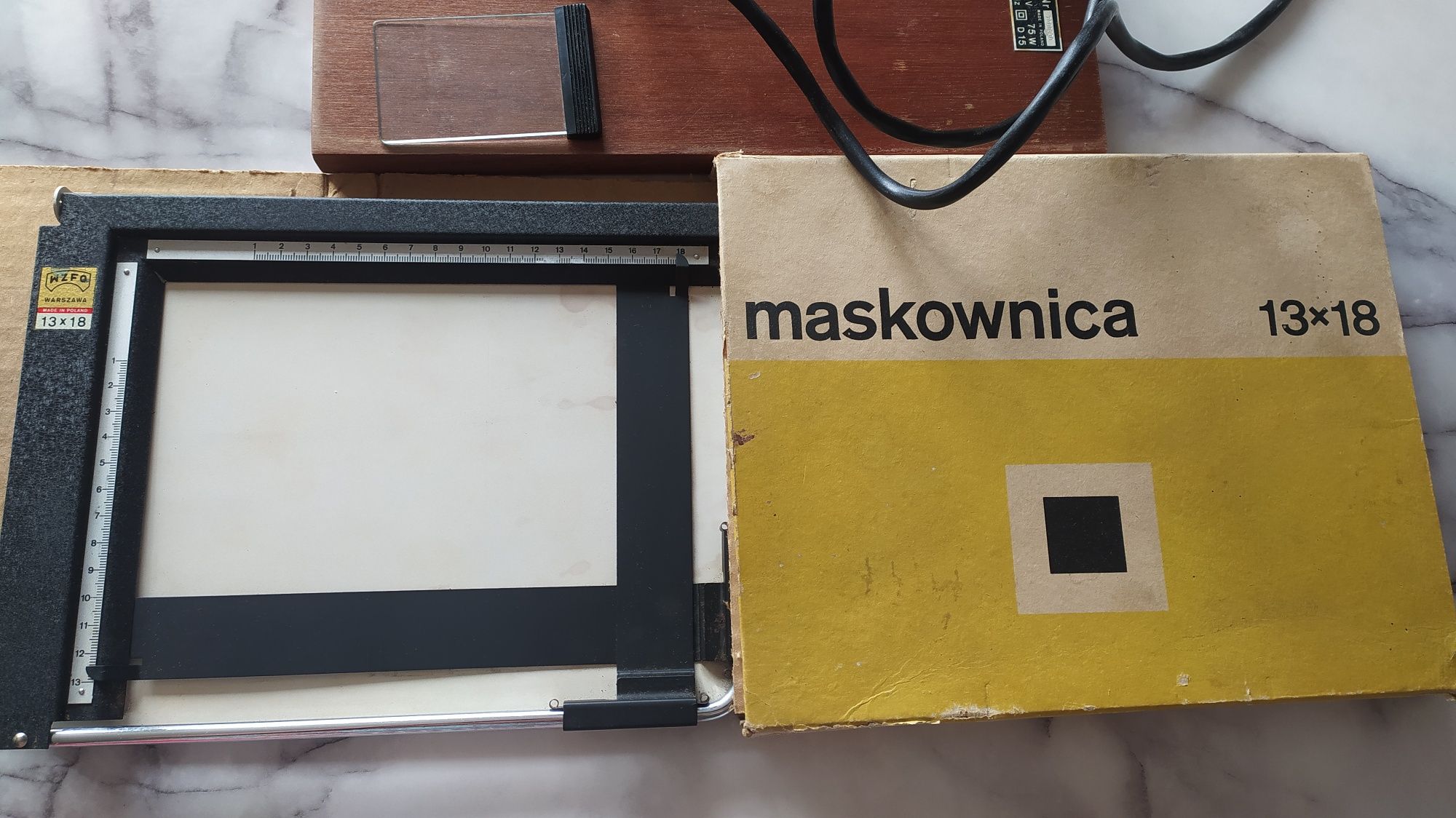 Powiększalnik zdjęć, Beta Nowa, PRL + Maskownica w oryginalnym pudełku