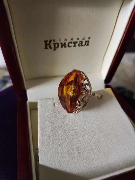 Янтарь золото 583 СССР кольцо перстень 18 р.