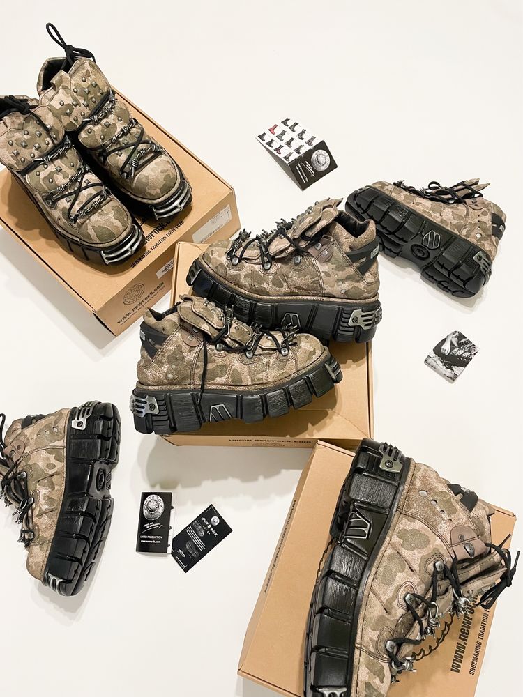 New Rock x Jaded London Distressed Camo Tower Boot original