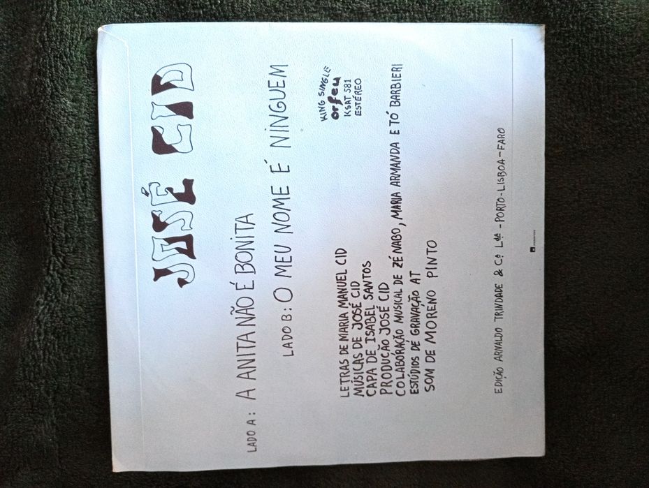 José Cid –Tia Anita - Portugal- 1977- Como novo!