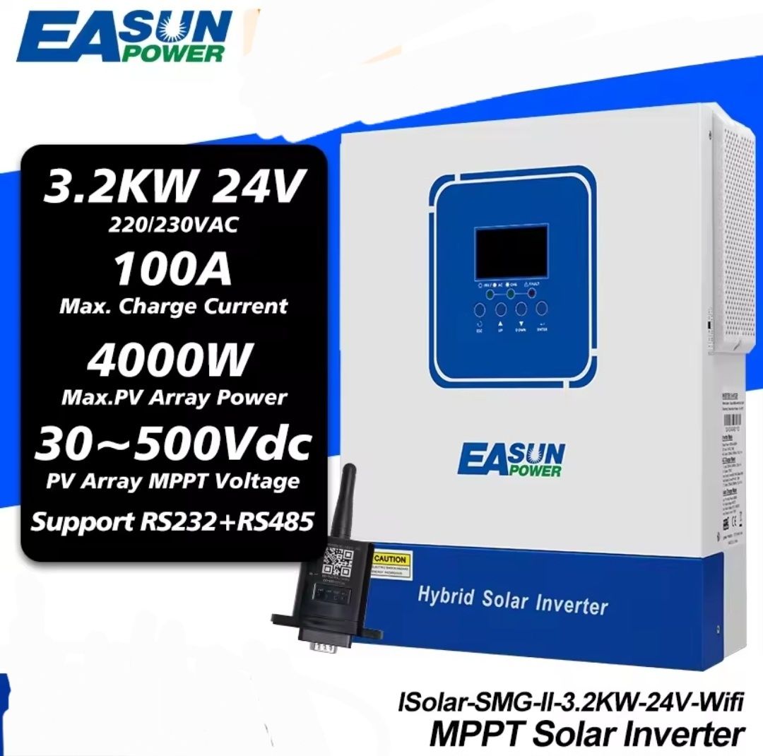 Inwerter Hybrydowy Solarny OFF-GRID MPPT WiFi 24V moc  3,2kW