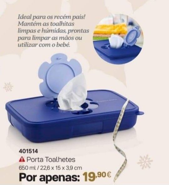 Porta toalhitas Tupperware