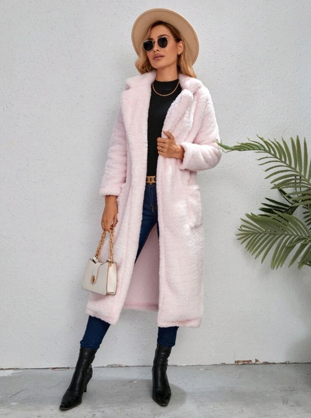 Nowy długi płaszcz w kolorze Baby Pink