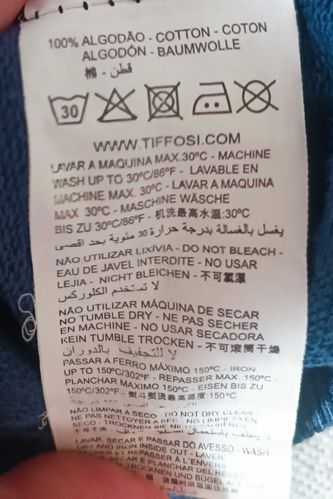 Sweat Tiffosi de rapaz, tamanho 11 – 12 anos, 152cm