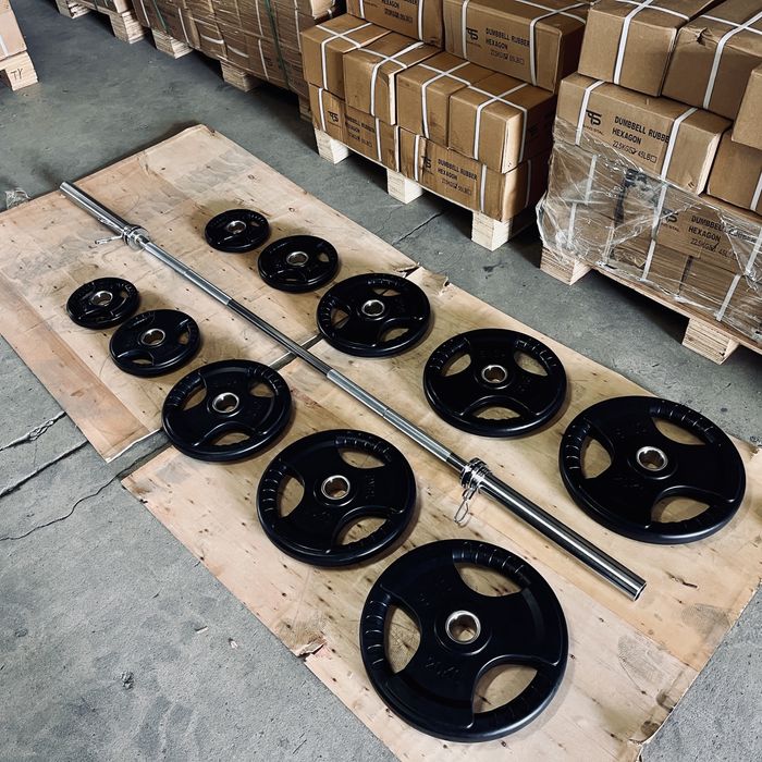 Sztanga olimpijska gryf 220cm 20kg 105kg obciążenie gumowane kierownic