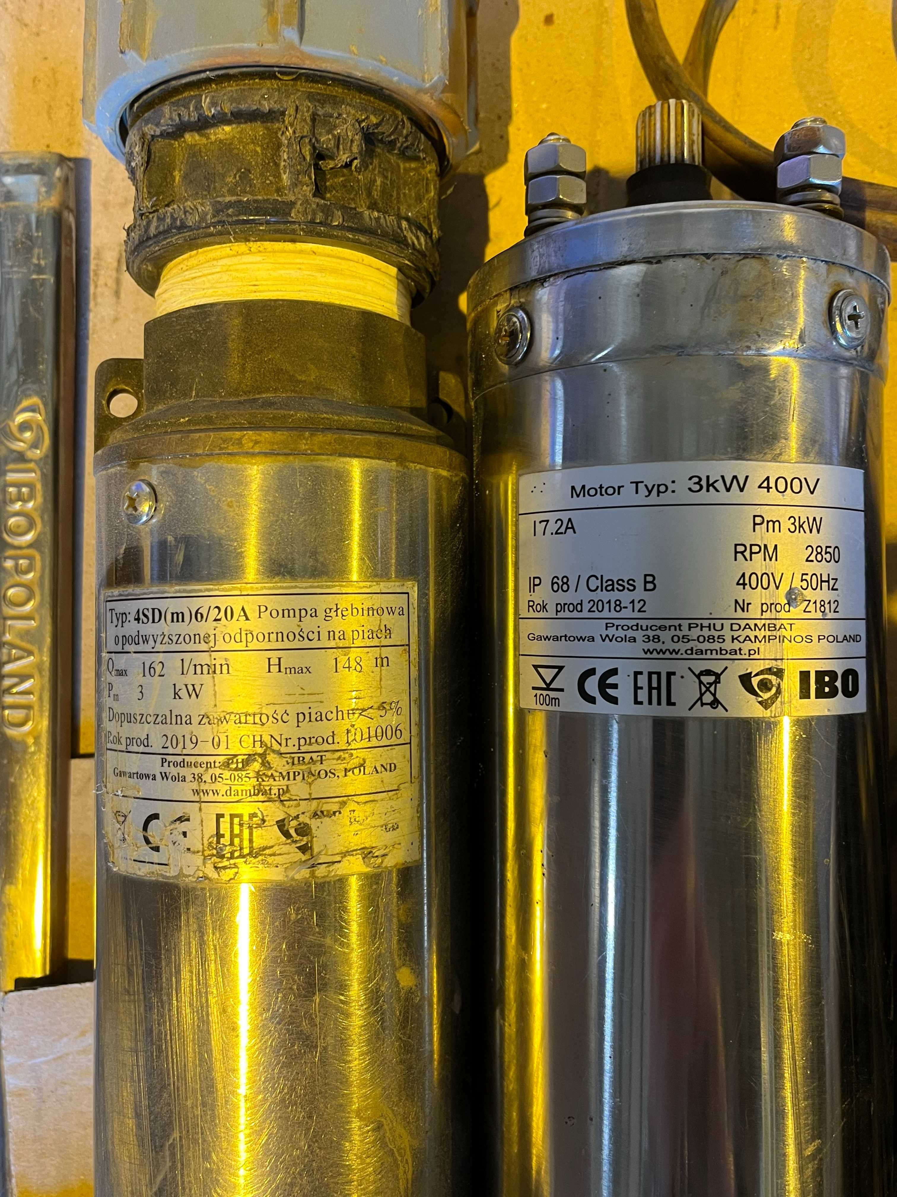 Pompa głębinowa IBO 3kW 162l/min 9,7m3/h +kabel 50m