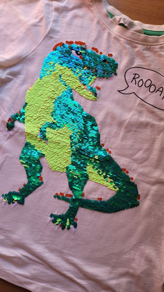 T-shirt h&m t-rex cekiny