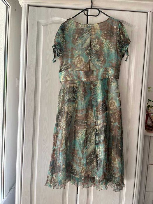 Piękna letnia jedwabna sukienka Aryton 44 XXL 100% jedwab styl boho