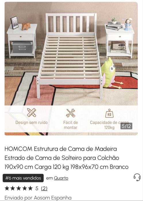 Cama de criança/solteiro 198x96x70 cm