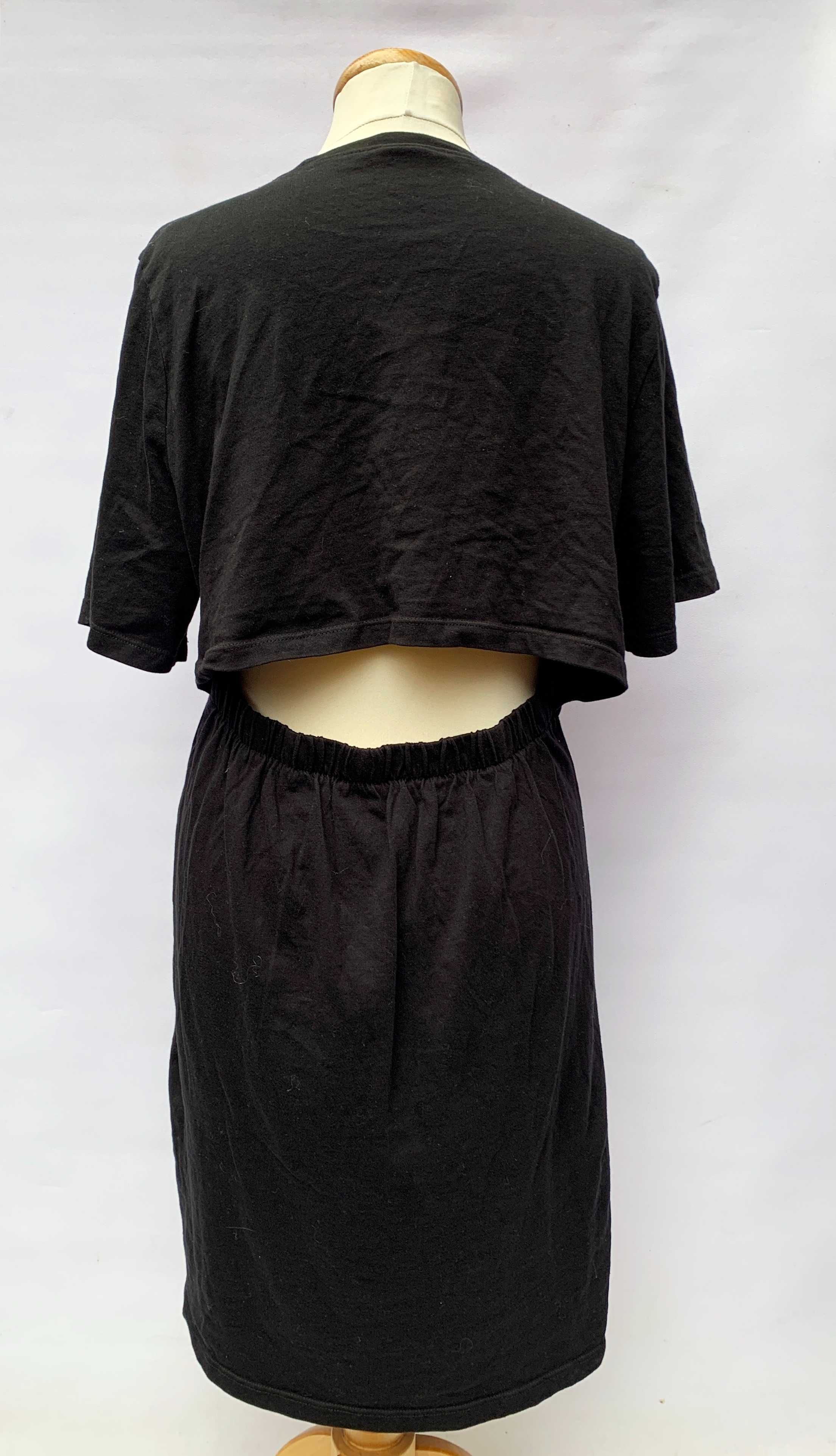 Sukienka Gina Tricot Czarna XL 42 Odkryte Plecy Bawełna
