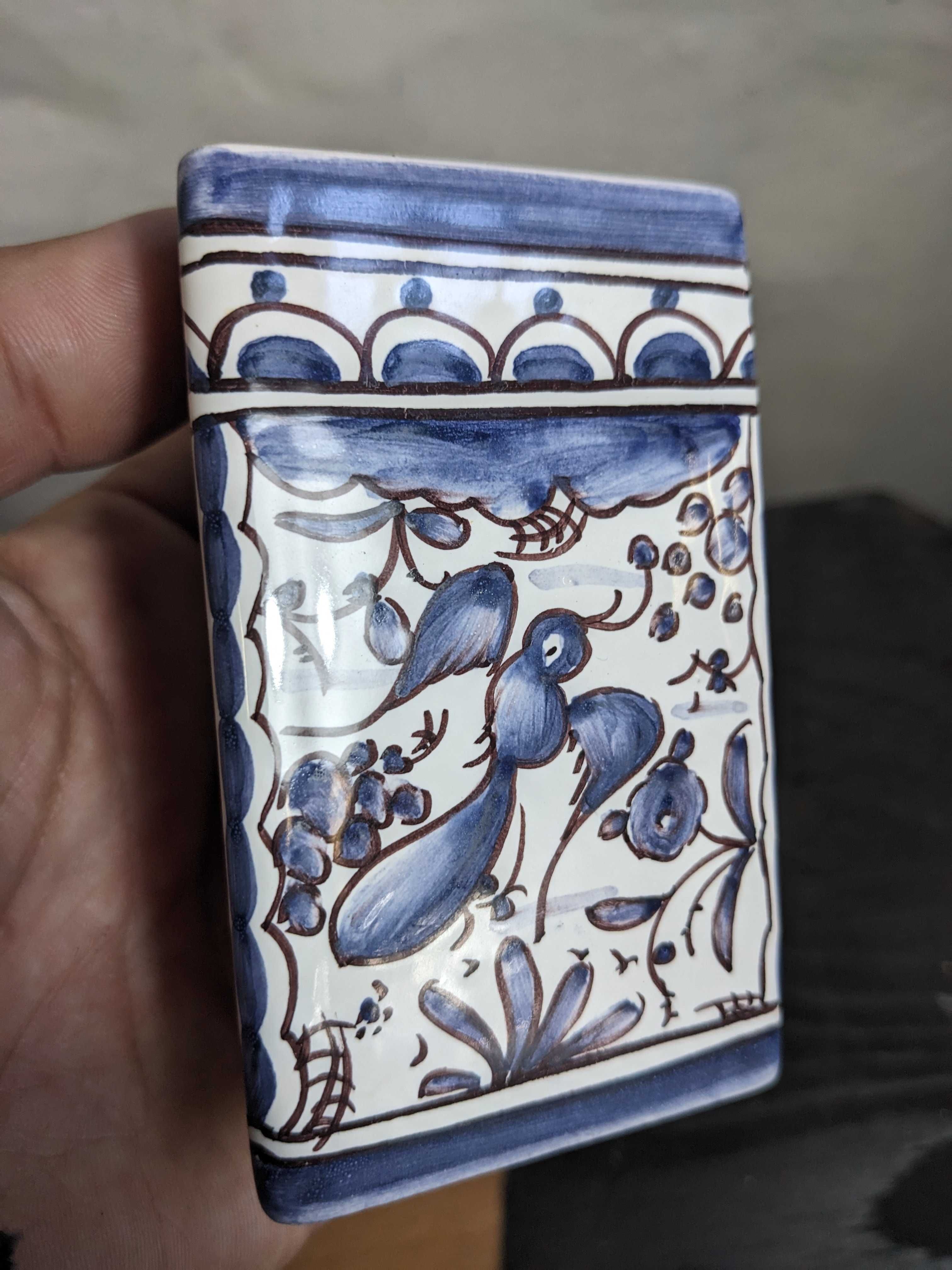 paliteiro ceramica pintado à mão