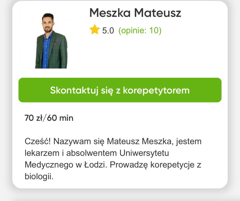 Sprawdzone korepetycje z biologii z lekarzem