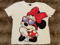 T-shirt branca com a Minnie estampada com lantejoulas da Zara