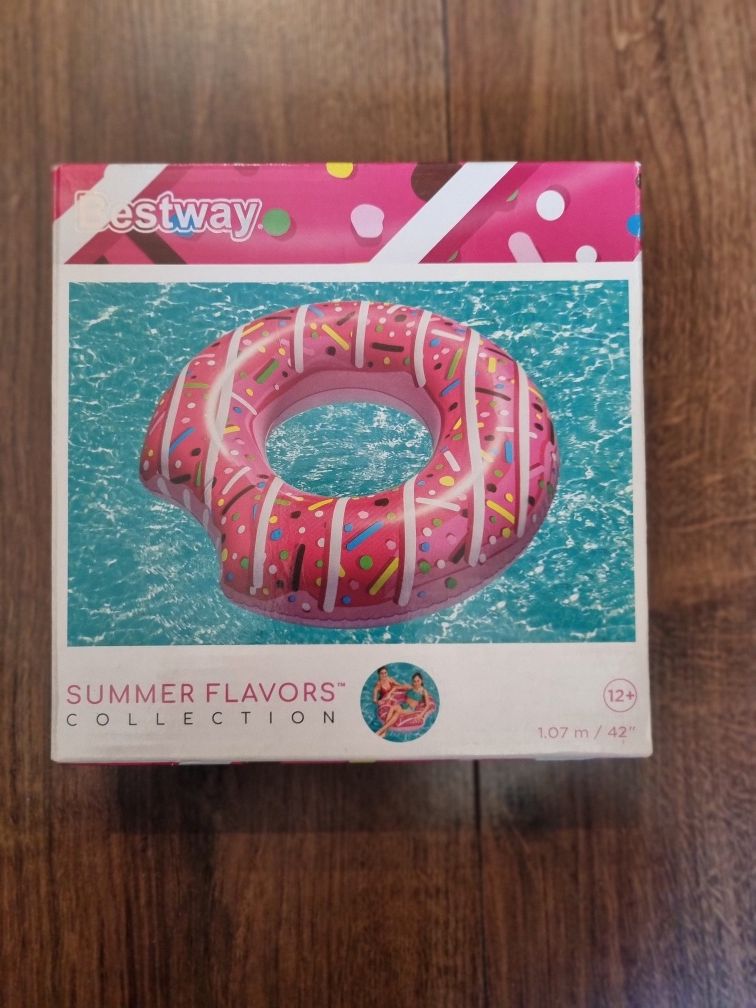 Bestway Koło Do Pływania Nadgryziony Donut Różowy 107Cm