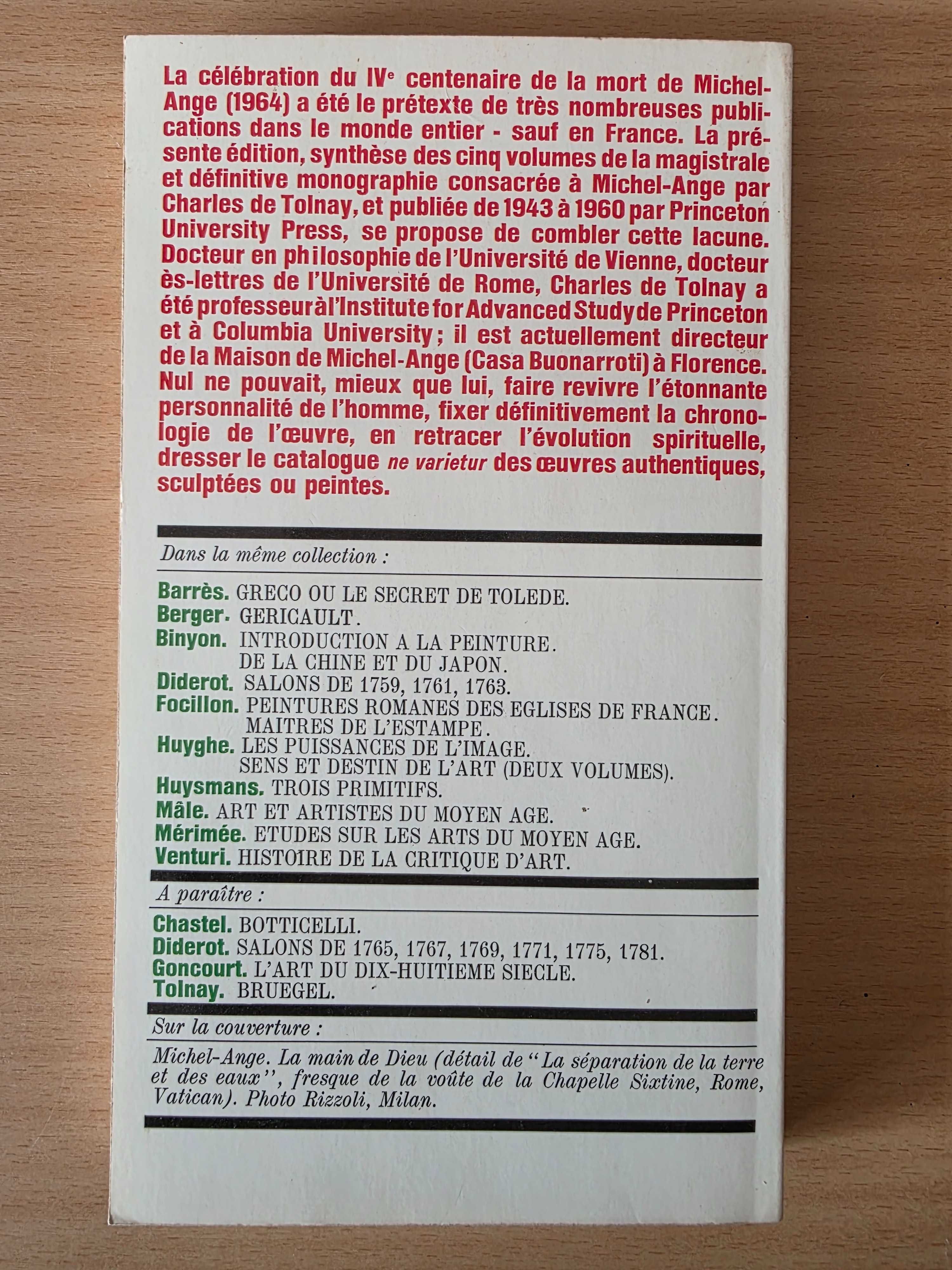 Livro "Michel-Ange" de Charles de Tolnay