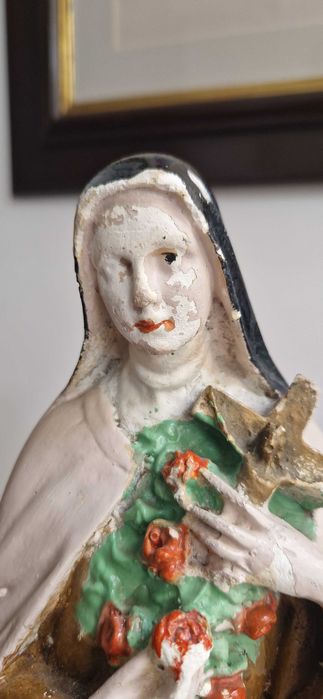 Figura rzeźba sakralna Św. Teresa dewocjonalia antyk