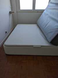 Cama com arrumação 160x200 IKEA KVITSÖY