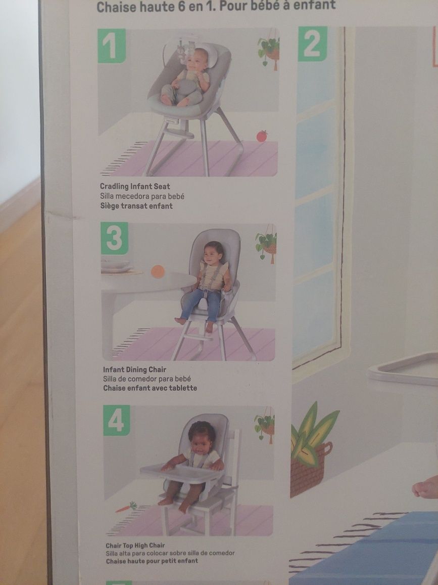 Cadeira high chair 6 em 1 desde os 0 aos 5 anos