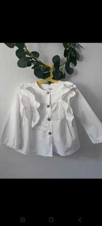 Zara 98 biala koszula z falbanką