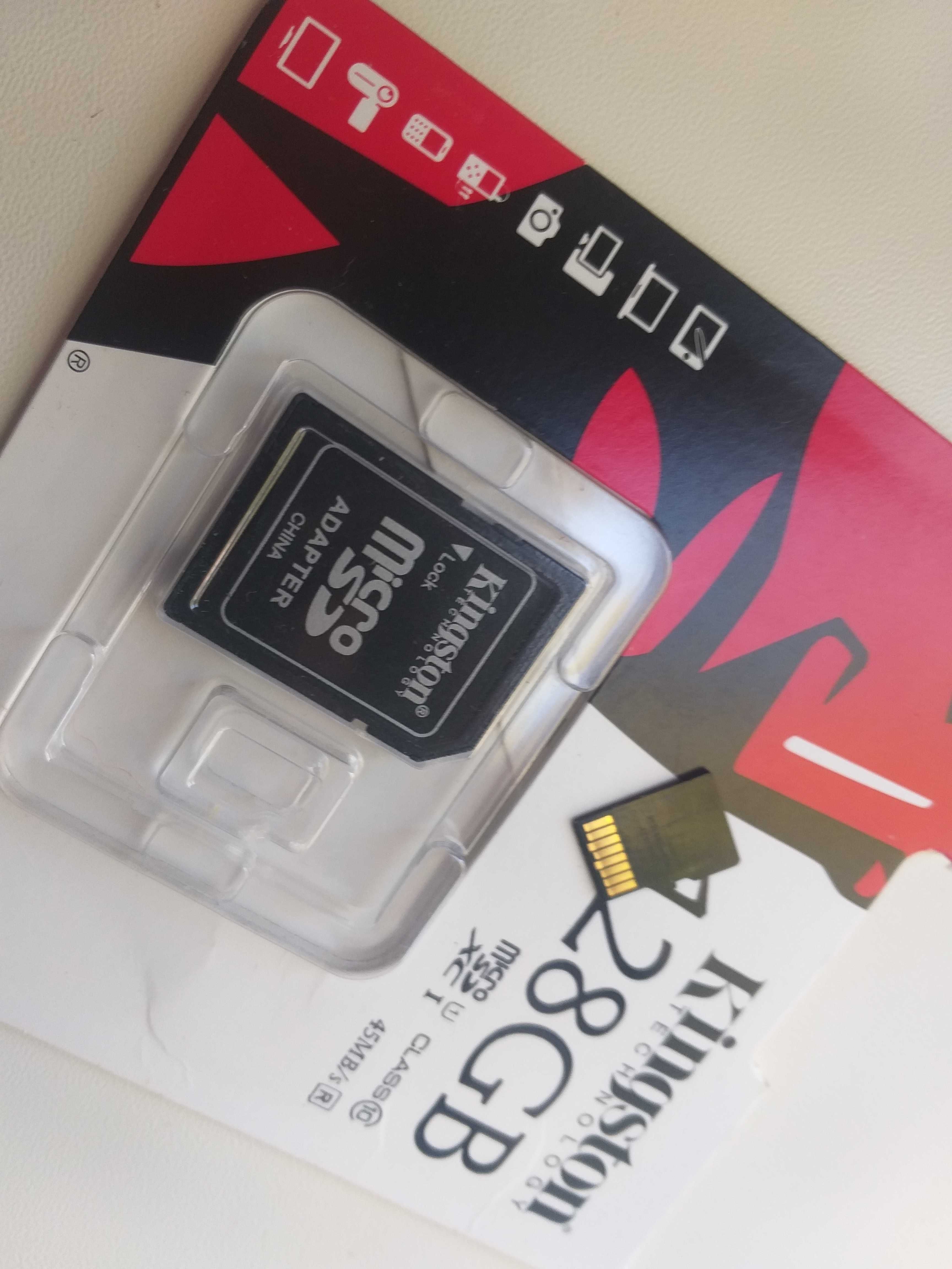 Карта памяти Kingston 128 GB microSD Class 10 + SD Adapter SD.