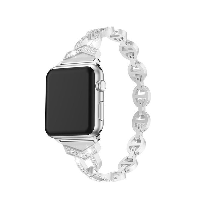 Pasek Bransoletka Do Apple Watch 42/44/45 Wzór 3 Srebrna