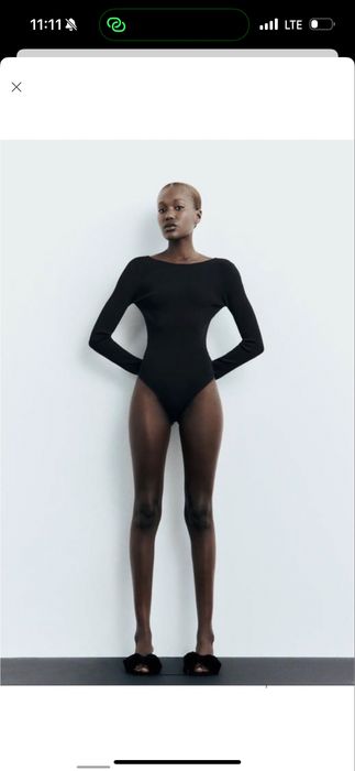 Боді zara з відкритою спиною та стразами