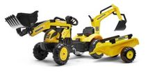 Koparko-ładowarka Komatsu z ładowaczem czołowym i przyczepą F2076N