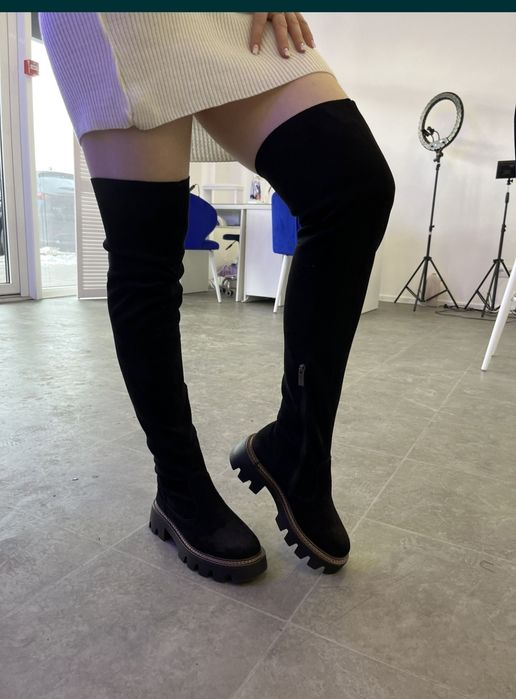 Замшеві ботфорти 36