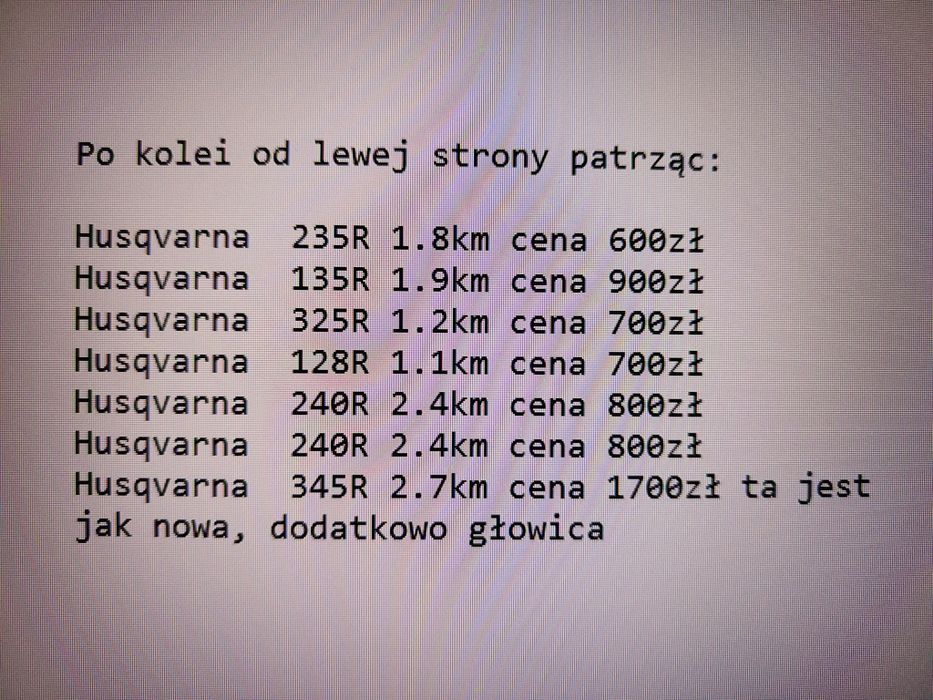 Mocna kosa Podkaszarka Husqvarna 240R Kosa 2.4km # Wysyłka