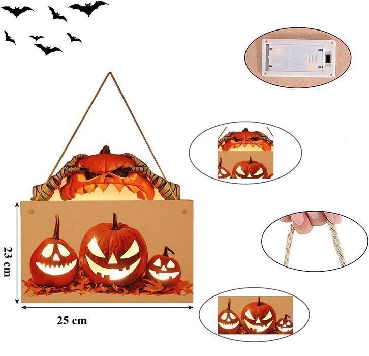Tablica na drzwi dekoracja Halloween LED baterie