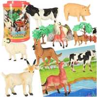 Figurki zwierzęta zwierzątka zagrodowe farma 7szt + mata i akcesoria