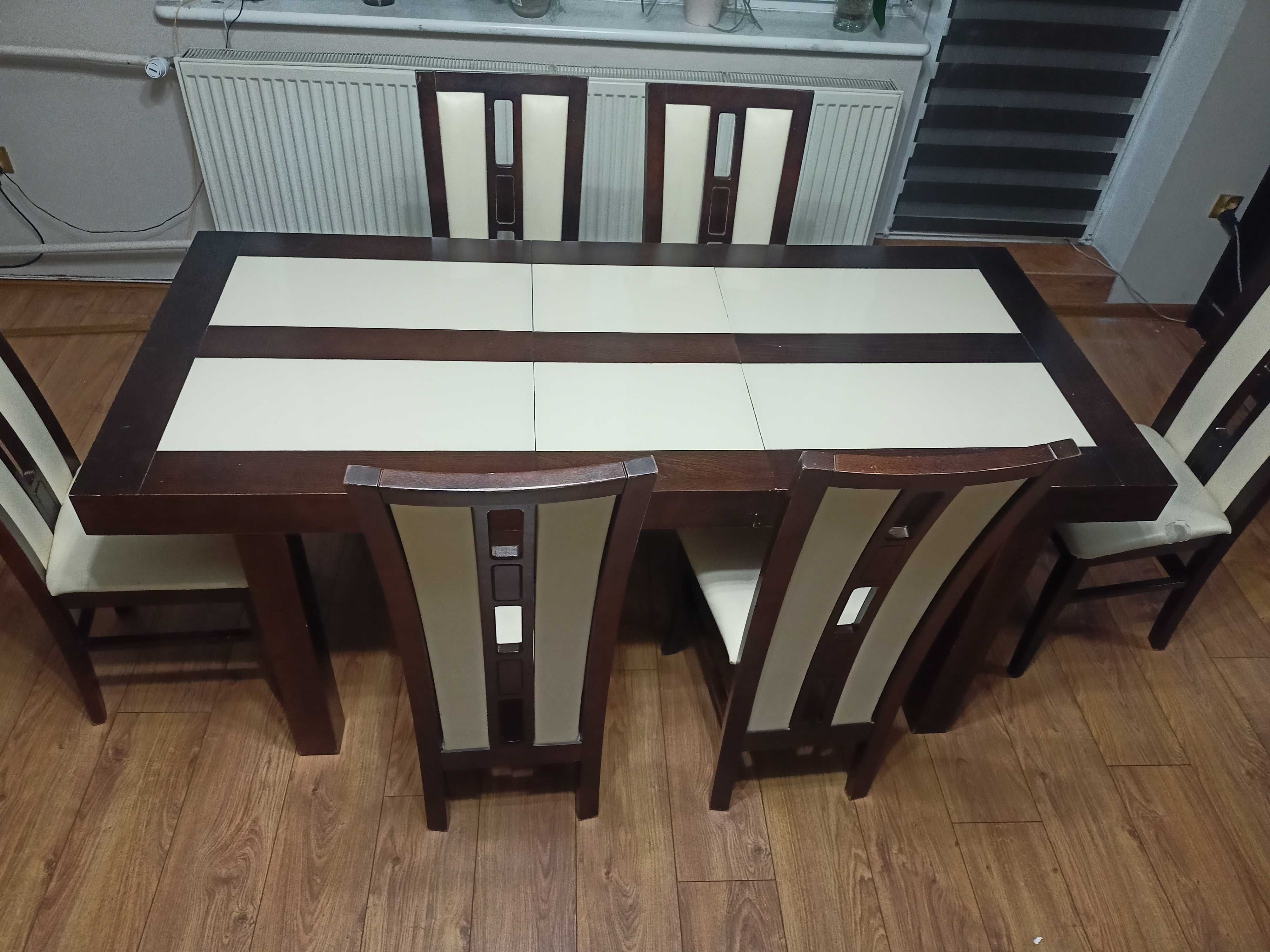 Stół z krzesłami VENGE 80x140x75 rozkładany REZERWACJA