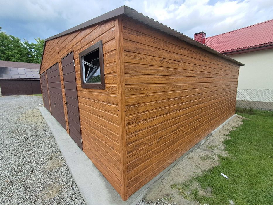 Garaż Drewnopodobny Garaże Blaszak Blaszany Schowki Ogrodowe