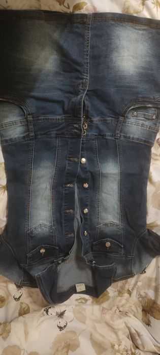 Jeansowa tunika z krótkim rękawem