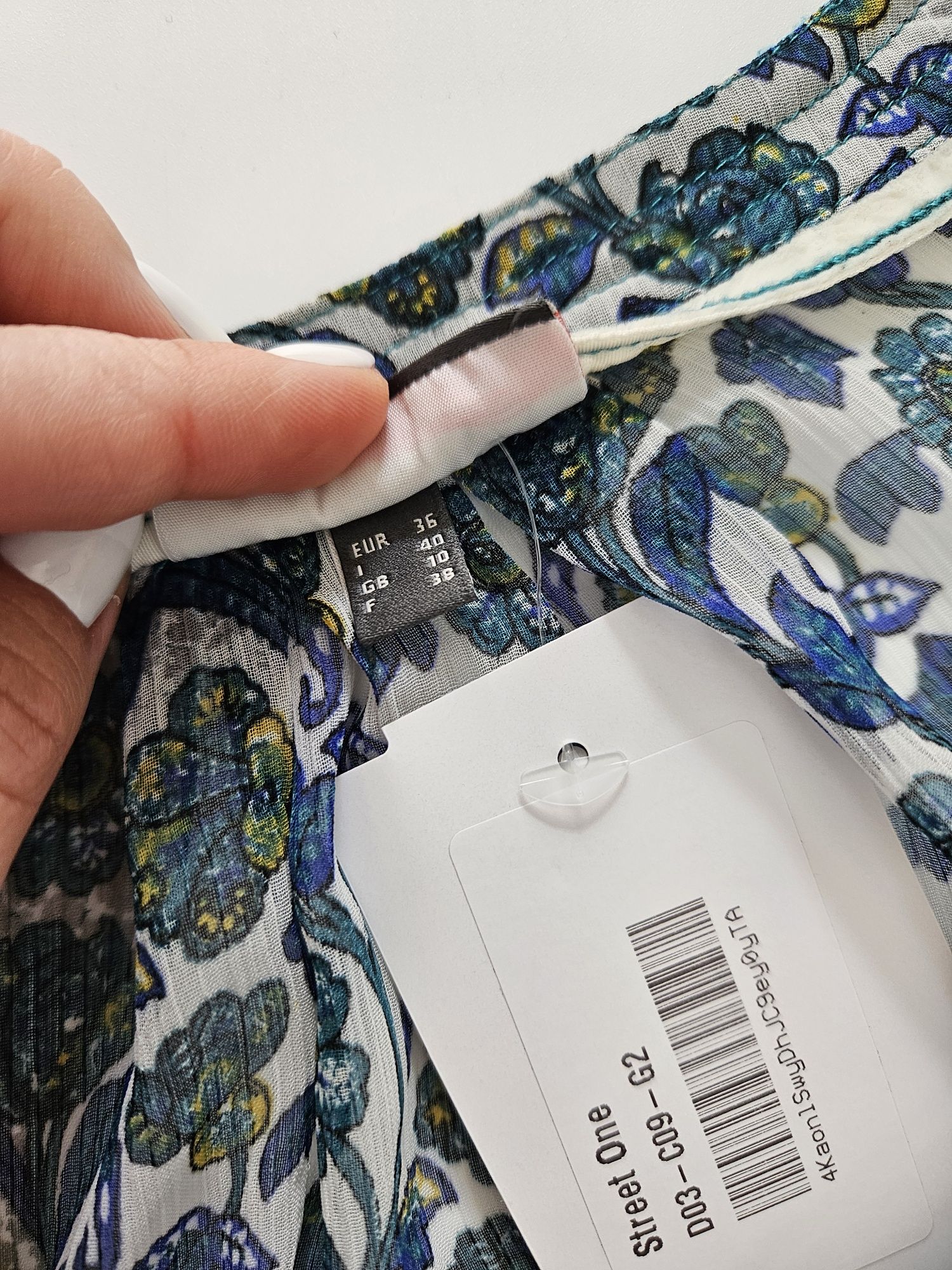 Bluzka damska letnia prześwitująca Street One 36 S kwiaty print flower