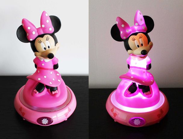 Luz LED de presença nocturna figura 3D Minnie da Disney